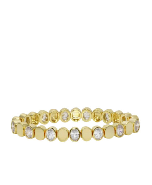 GOLDEN WHITE OVAL STRETCHY | BRACELET