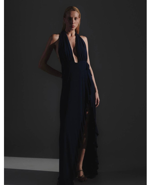 SANTORINI RUFLLES | LONG DRESS