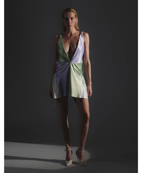SICILIA MINI MAZE MATCHA | SHORT DRESS