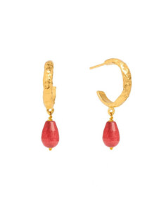 SADIE GARNET HOOP | EARRINGS