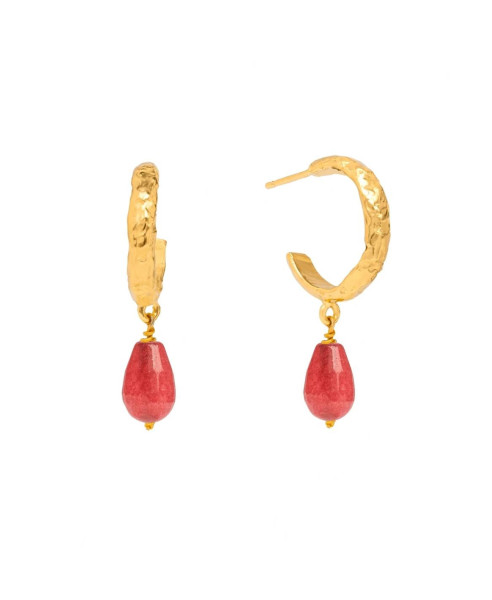 SADIE GARNET HOOP | EARRINGS