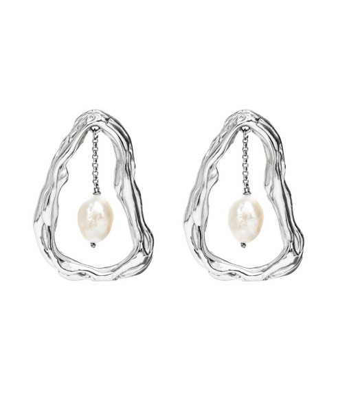GISELLE SILVER PEARL | EARRINGS