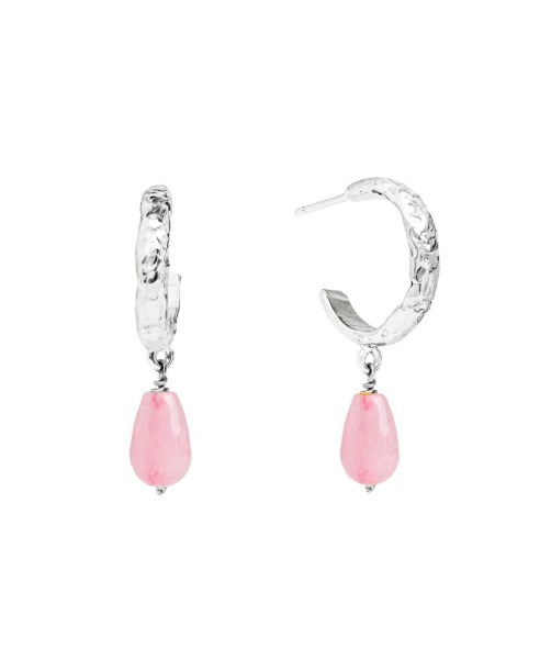 SADIE PINK SILVER HOOP | EARRINGS