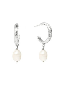 SADIE PEARL SILVER HOOP |...