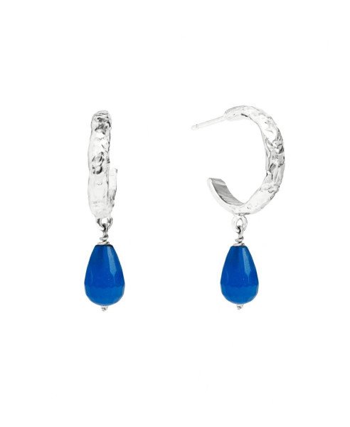 SADIE BLUE SILVER HOOP | EARRINGS
