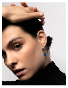SADIE BLUE SILVER HOOP |... 2