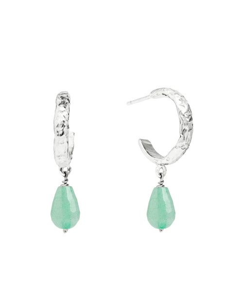 SADIE AQUAMARINE SILVER HOOP | EARRINGS