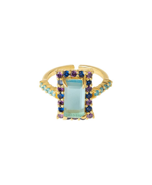 RIVOLI ROSETTE AQUAMARINE AND PURPLE...