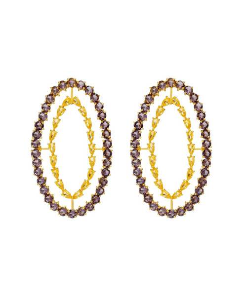 AMBER AND VIOLET RIVOLI | EARRINGS