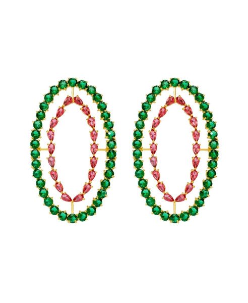 FUCHSIA AND GREEN RIVOLI | EARRINGS