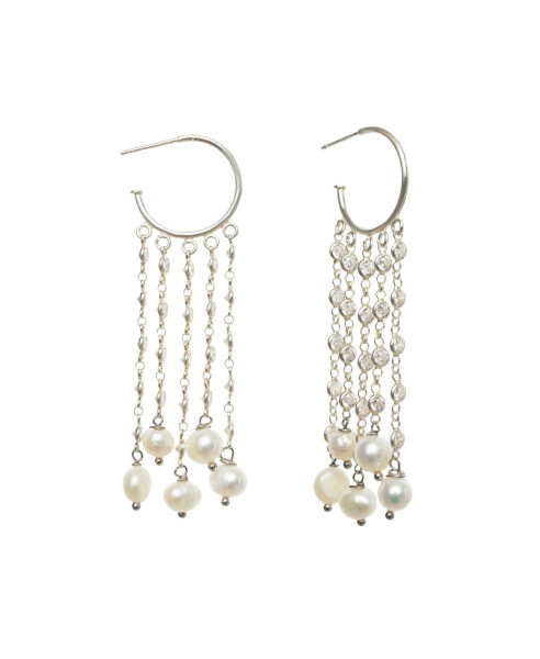 VEGA SILVER PEARL | HOOPS