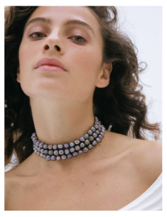 GRAY PEARL NEBELIA | CHOKER
