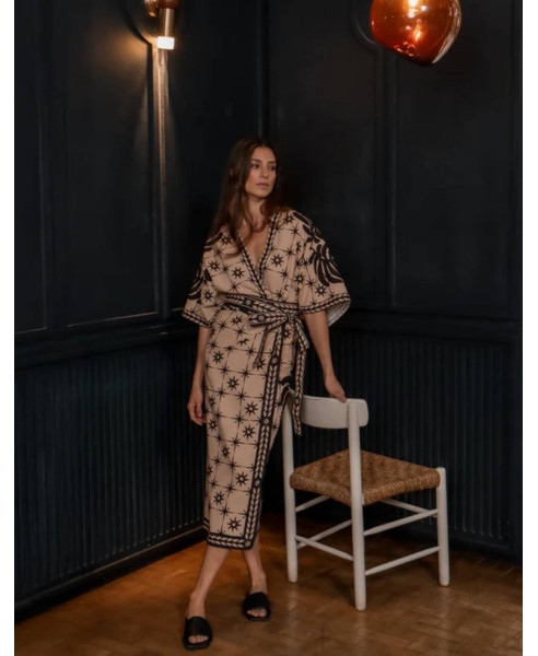 COMET LINEN CREAM | SHORT KIMONO