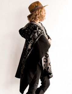 XO GRAY & BLACK| PONCHO 2