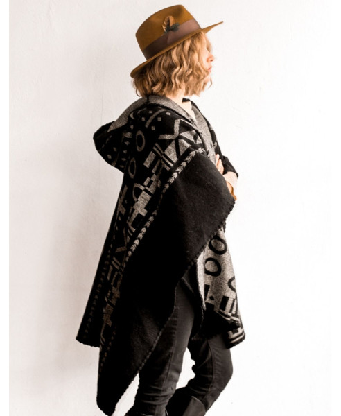 XO GRAY & BLACK| PONCHO