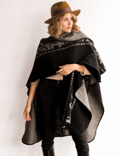 XO GRAY & BLACK| PONCHO