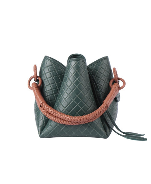TULIP BUCKET GREEN & BRANDY | BAG